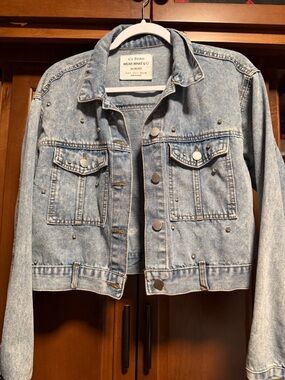 Ci Sono Light Blue Studded Denim Jacket